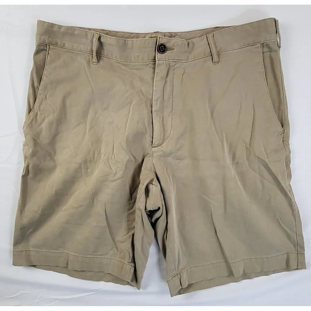 Faherty All Day Shorts Mens 34 Khaki Tan Hybrid Performance Boardshorts